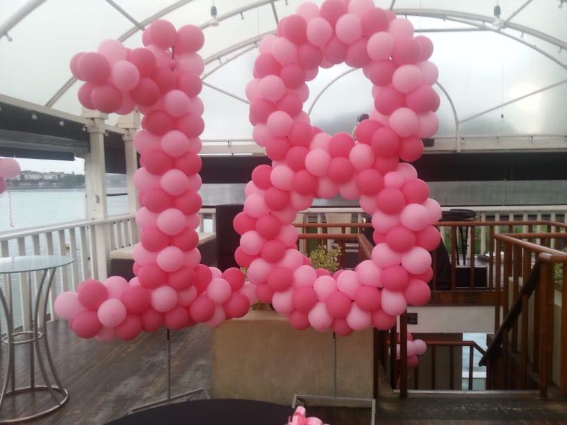 Number 18 balloon decoration for milestone birthday celebration