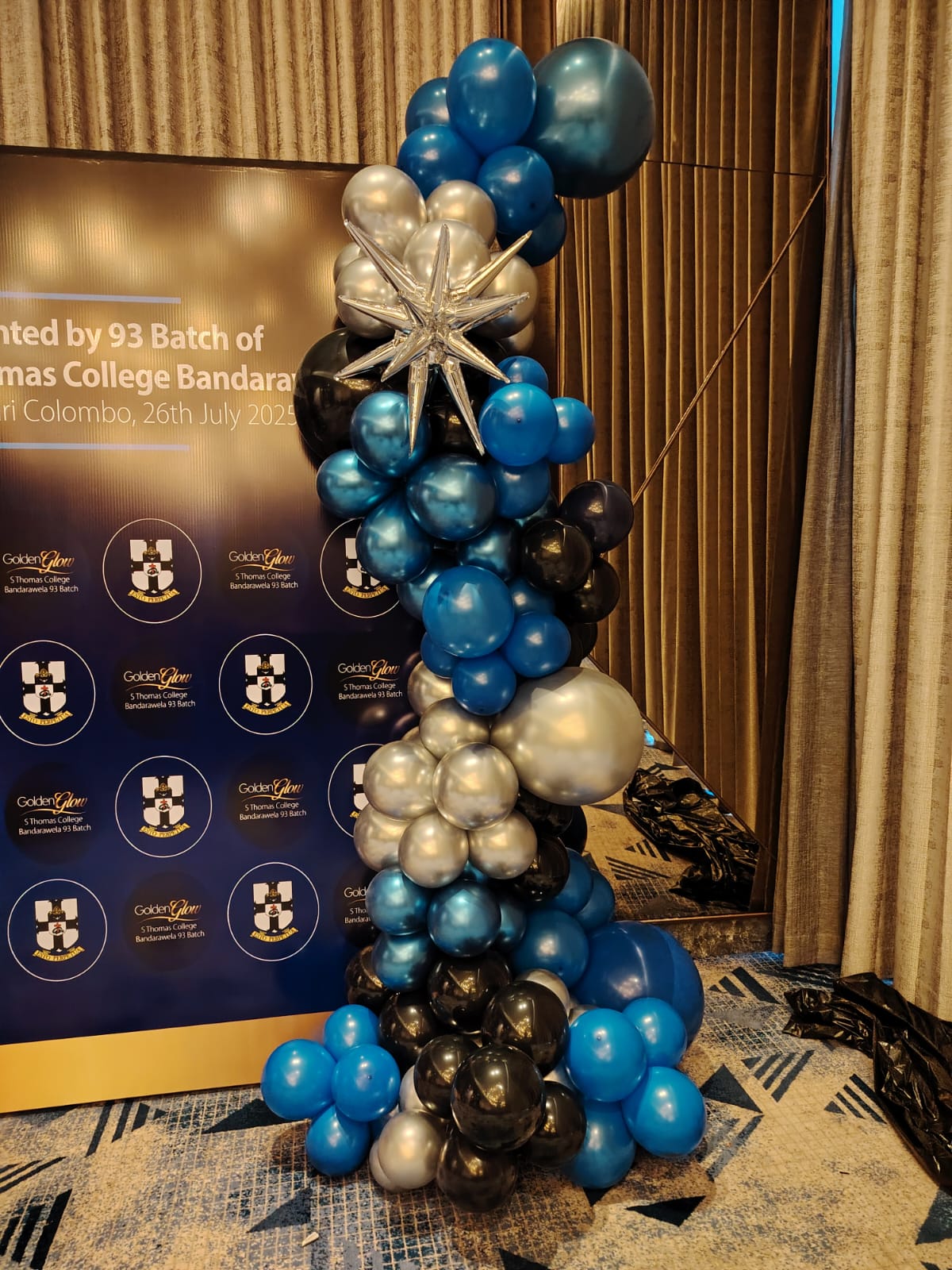 Classic balloon pillar decoration for party entrances